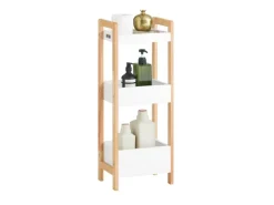 Discount SoBuy Badregal in weiß/KautschukholzStandregalKüchenregalFRG226-WN