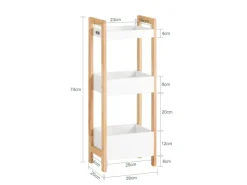Discount SoBuy Badregal in weiß/KautschukholzStandregalKüchenregalFRG226-WN