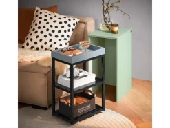 SoBuy Servierwagen<Beistelltisch Satztisch Couchtisch mit Rollen Stapelbar Grün FBT145-GR