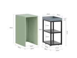SoBuy Servierwagen<Beistelltisch Satztisch Couchtisch mit Rollen Stapelbar Grün FBT145-GR