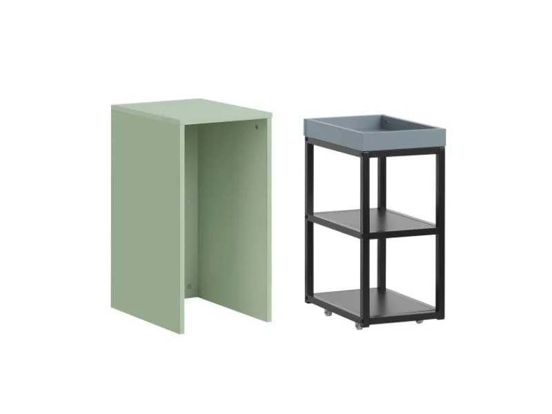 SoBuy Servierwagen<Beistelltisch Satztisch Couchtisch mit Rollen Stapelbar Grün FBT145-GR
