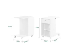 SoBuy Servierwagen<Couchtisch mit Tablet Schiene Beistelltisch mit Rollen Weiß FBT148-W