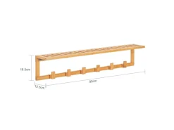 Outlet SoBuy Flurgarderobe Wandgarderobe Handtuchhalter aus Bambus FHK06-N
