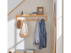 Outlet SoBuy Flurgarderobe Wandgarderobe Handtuchhalter aus Bambus FHK06-N