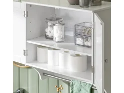 SoBuy Hängeschrank Badezimmerschrank Wandschrank Küchenschrank BZR84-W< Küchenschränke