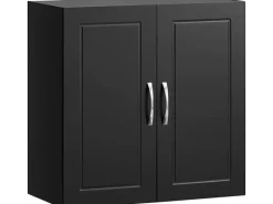 SoBuy Küchenschränke<Hängeschrank Badezimmerschrank mit Verstellbarem Regal 60x60x30cm Schwarz FRG231-SCH