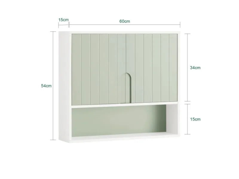 SoBuy Hängeschrank Badezimmerschrank Wandschrank Küchenschrank BZR140-GR< Küchenschränke