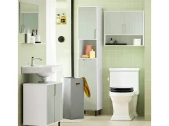 SoBuy Hängeschrank Badezimmerschrank Wandschrank Küchenschrank BZR140-GR< Küchenschränke