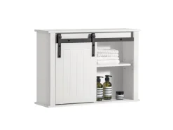Sale SoBuy Hängeschrank mit Schiebetür Wandschrank Badezimmerschrank BZR71-W