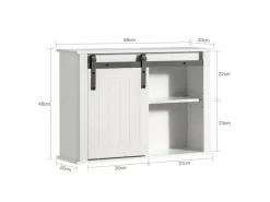 Sale SoBuy Hängeschrank mit Schiebetür Wandschrank Badezimmerschrank BZR71-W