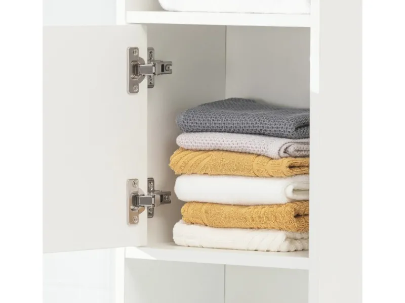 SoBuy Küchenschränke<Hochschrank mit Schubladen und Türen Holz Weiß STR10-W