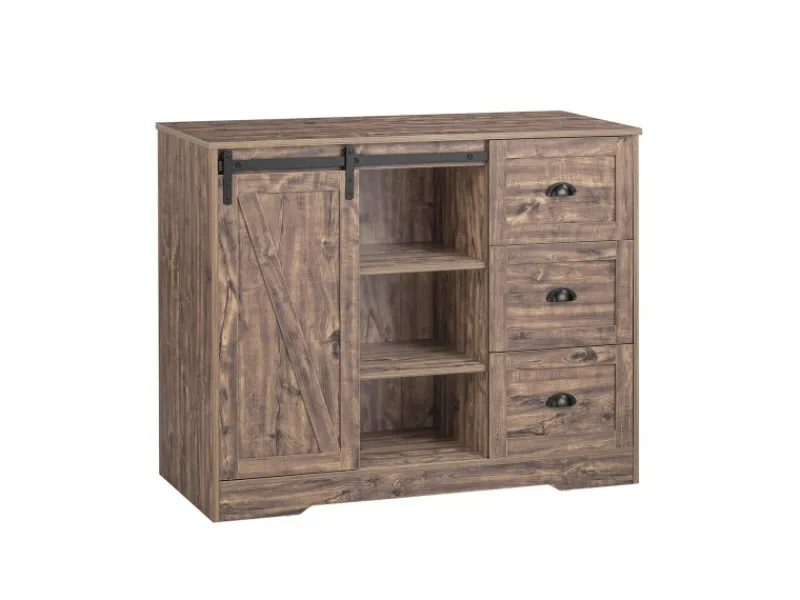 Discount SoBuy Kücheninsel Freistehend Küchenschrank Sideboard Vintagebraun KNL08-N