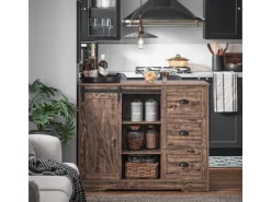 Discount SoBuy Kücheninsel Freistehend Küchenschrank Sideboard Vintagebraun KNL08-N