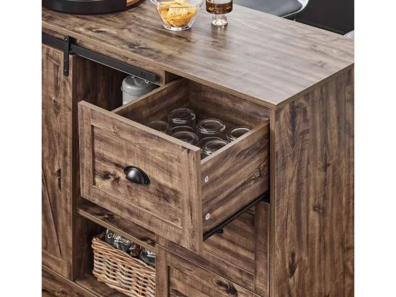 Discount SoBuy Kücheninsel Freistehend Küchenschrank Sideboard Vintagebraun KNL08-N