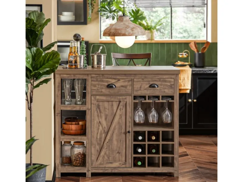 SoBuy Kücheninseln|Küchenschränke<Kücheninsel Freistehend Küchenschrank Sideboard Buffet Vintage SVW20-N