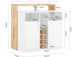 SoBuy Kücheninsel Küchenschrank Kommode Sideboard Buffet KNL07-WN< Kücheninseln