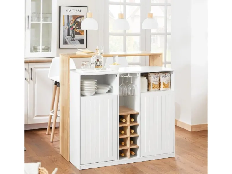 SoBuy Kücheninsel Küchenschrank Kommode Sideboard Buffet KNL07-WN< Kücheninseln
