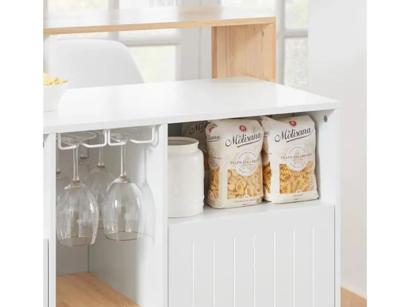 SoBuy Kücheninsel Küchenschrank Kommode Sideboard Buffet KNL07-WN< Kücheninseln