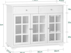 SoBuy Küchenschrank Kücheninsel Kommode Sideboard Buffet Weiß FSB77-W< Kücheninseln|Küchenschränke
