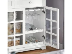 SoBuy Küchenschrank Kücheninsel Kommode Sideboard Buffet Weiß FSB77-W< Kücheninseln|Küchenschränke
