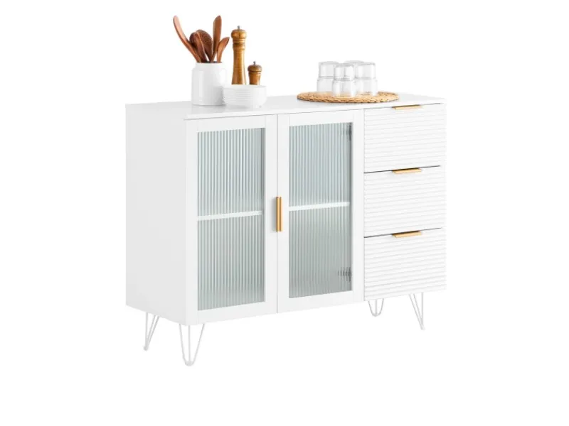 SoBuy Kücheninseln|Küchenschränke<Küchenschrank Kücheninsel Kommode Sideboard Bartisch Buffet FSB86-W