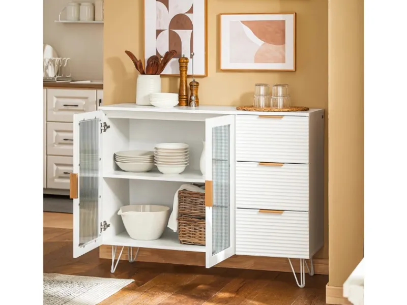 SoBuy Kücheninseln|Küchenschränke<Küchenschrank Kücheninsel Kommode Sideboard Bartisch Buffet FSB86-W