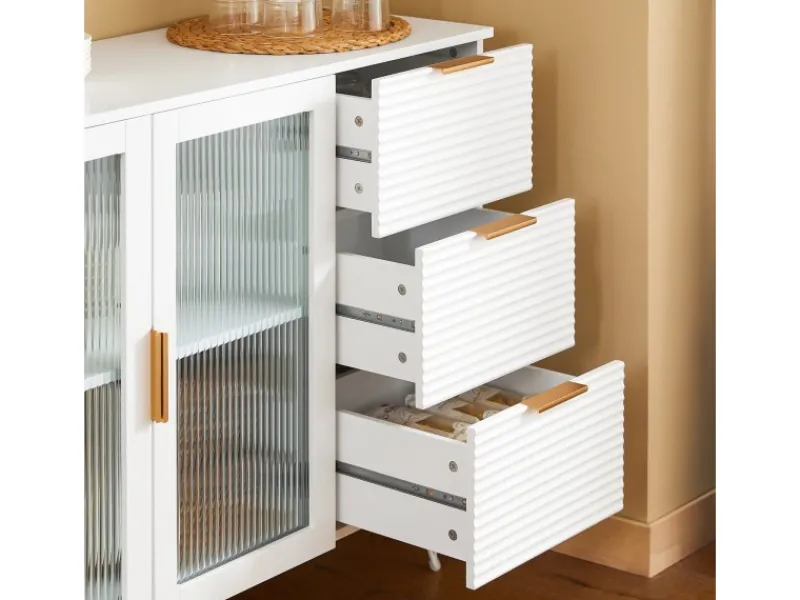 SoBuy Kücheninseln|Küchenschränke<Küchenschrank Kücheninsel Kommode Sideboard Bartisch Buffet FSB86-W