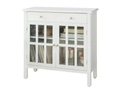 SoBuy Küchenschrank Kommode Sideboard Flurschrank Wohnzimmerschrank FSB23-W< Küchenschränke