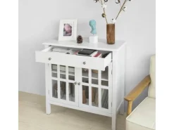 SoBuy Küchenschrank Kommode Sideboard Flurschrank Wohnzimmerschrank FSB23-W< Küchenschränke