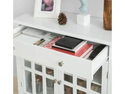 SoBuy Küchenschrank Kommode Sideboard Flurschrank Wohnzimmerschrank FSB23-W< Küchenschränke