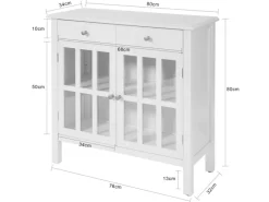 SoBuy Küchenschrank Kommode Sideboard Flurschrank Wohnzimmerschrank FSB23-W< Küchenschränke