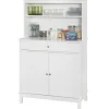 SoBuy Küchenschränke<Küchenschrank mit 2 Türen Sideboard Buffetschrank Kommode Weiß FSB26-W