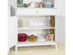 SoBuy Küchenschränke<Küchenschrank mit 2 Türen Sideboard Buffetschrank Kommode Weiß FSB26-W