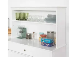 SoBuy Küchenschränke<Küchenschrank mit 2 Türen Sideboard Buffetschrank Kommode Weiß FSB26-W