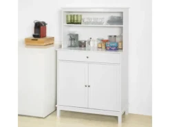 SoBuy Küchenschränke<Küchenschrank mit 2 Türen Sideboard Buffetschrank Kommode Weiß FSB26-W