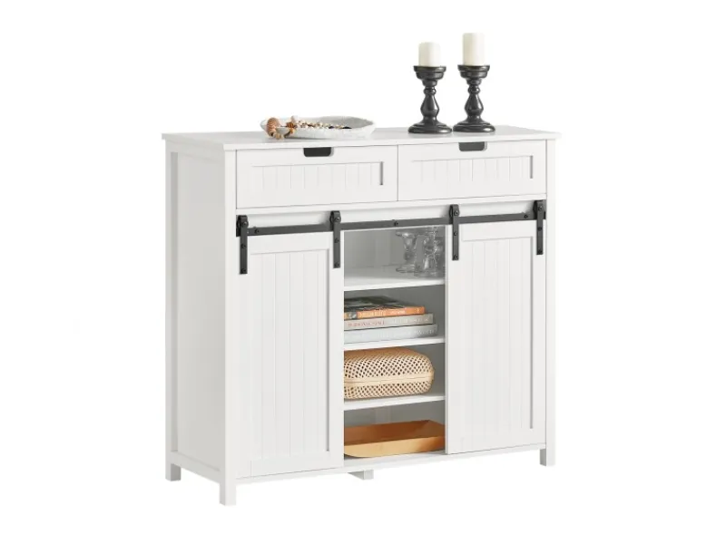 Online SoBuy Küchenschrank Sideboard mit Schiebetür Buffet Kommode Weiß FSB74-W