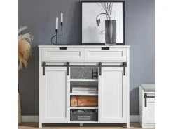 Online SoBuy Küchenschrank Sideboard mit Schiebetür Buffet Kommode Weiß FSB74-W