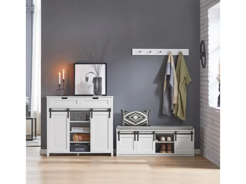 Online SoBuy Küchenschrank Sideboard mit Schiebetür Buffet Kommode Weiß FSB74-W