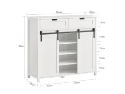 Online SoBuy Küchenschrank Sideboard mit Schiebetür Buffet Kommode Weiß FSB74-W