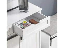 Online SoBuy Küchenschrank Sideboard mit Schiebetür Buffet Kommode Weiß FSB74-W
