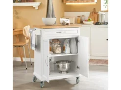 Outlet SoBuy Küchenwagen aus MDF mit Bambus Top Küchenschrank Servierwagen FKW13-WN