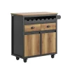 Best SoBuy Küchenwagen mit Flaschenablage Servierwagen Kücheninsel Braun FKW122-SCH