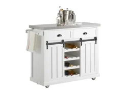 Online SoBuy Küchenwagen mit Flaschenablage Küchenschrank Servierwagen Weiß FKW94-W