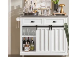 Online SoBuy Küchenwagen mit Flaschenablage Küchenschrank Servierwagen Weiß FKW94-W
