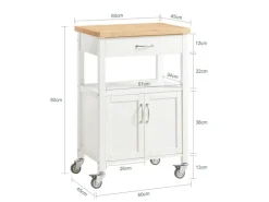 SoBuy Servierwagen|Küchenschränke<Küchenwagen Servierwagen Küchenschrank Getränkewagen fürs Büro FKW22-WN