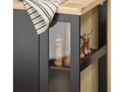 SoBuy Küchenwagen Servierwagen mit 3 Ablagefächern Küchenregal 60x90x40cm Schwarz FKW75-SCH< Servierwagen|Küchenregale