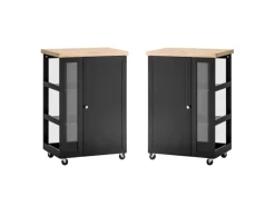 SoBuy Küchenwagen Servierwagen mit 3 Ablagefächern Küchenregal 60x90x40cm Schwarz FKW75-SCH< Servierwagen|Küchenregale