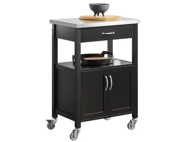 Best SoBuy Küchenwagen Servierwagen Küchenschrank Getränkewagen fürs Büro FKW22-SCH