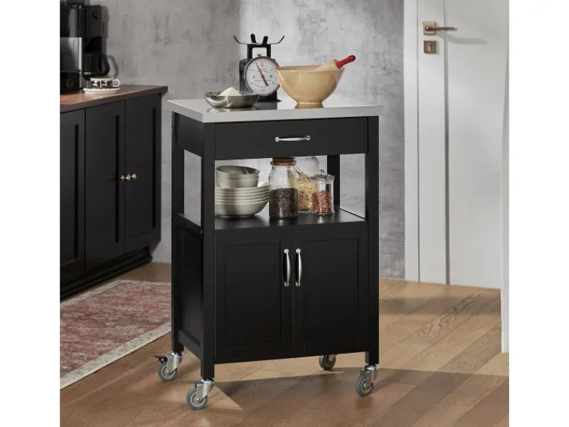 Best SoBuy Küchenwagen Servierwagen Küchenschrank Getränkewagen fürs Büro FKW22-SCH