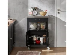 Best SoBuy Küchenwagen Servierwagen Küchenschrank Getränkewagen fürs Büro FKW22-SCH